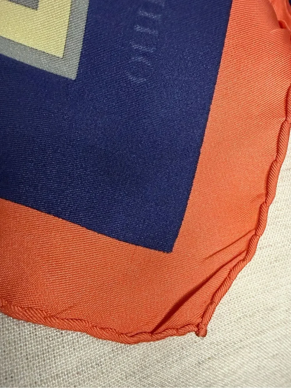 Valentino Twill Silk Scarf Gray with White Orchids